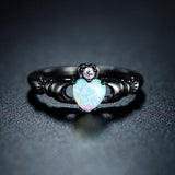 Bague cœur en opale