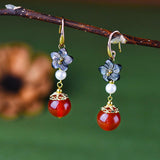 Aušra | Boucles d'oreilles en agate rouge