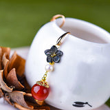 Aušra | Boucles d'oreilles en agate rouge