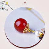 Aušra | Boucles d'oreilles en agate rouge