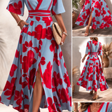 Noelle | Robe d'été à fleurs avec décolleté en V