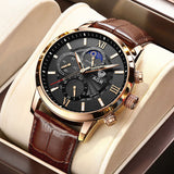 Montres en quartz de luxe avec bracelet en cuir