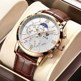 Montres en quartz de luxe avec bracelet en cuir