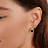 MAËL | Boucles d'oreilles en agate noire