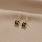 MAËL | Boucles d'oreilles en agate noire