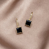 MAËL | Boucles d'oreilles en agate noire