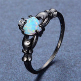 Bague cœur en opale