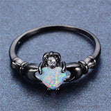 Bague cœur en opale