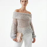 Pull à une épaule avec des paillettes