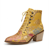 Biserka - Chaussures en cuir avec des roses